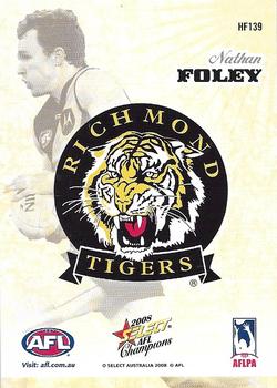 2008 Select AFL Champions - Holographic Foils #HF139 Nathan Foley Back